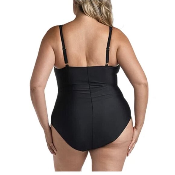 Sonnet Shores 24W Plus Size Black One Piece Swimsuit Msrp $84.00. New With Tags - Picture 3 of 9